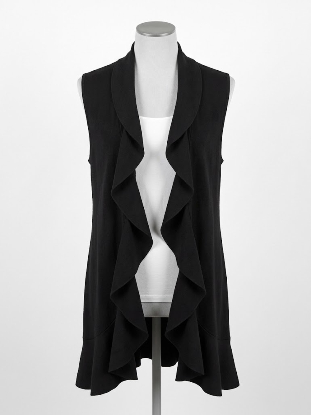 Women Sleeveless Black Cardigan Sweater Size XL